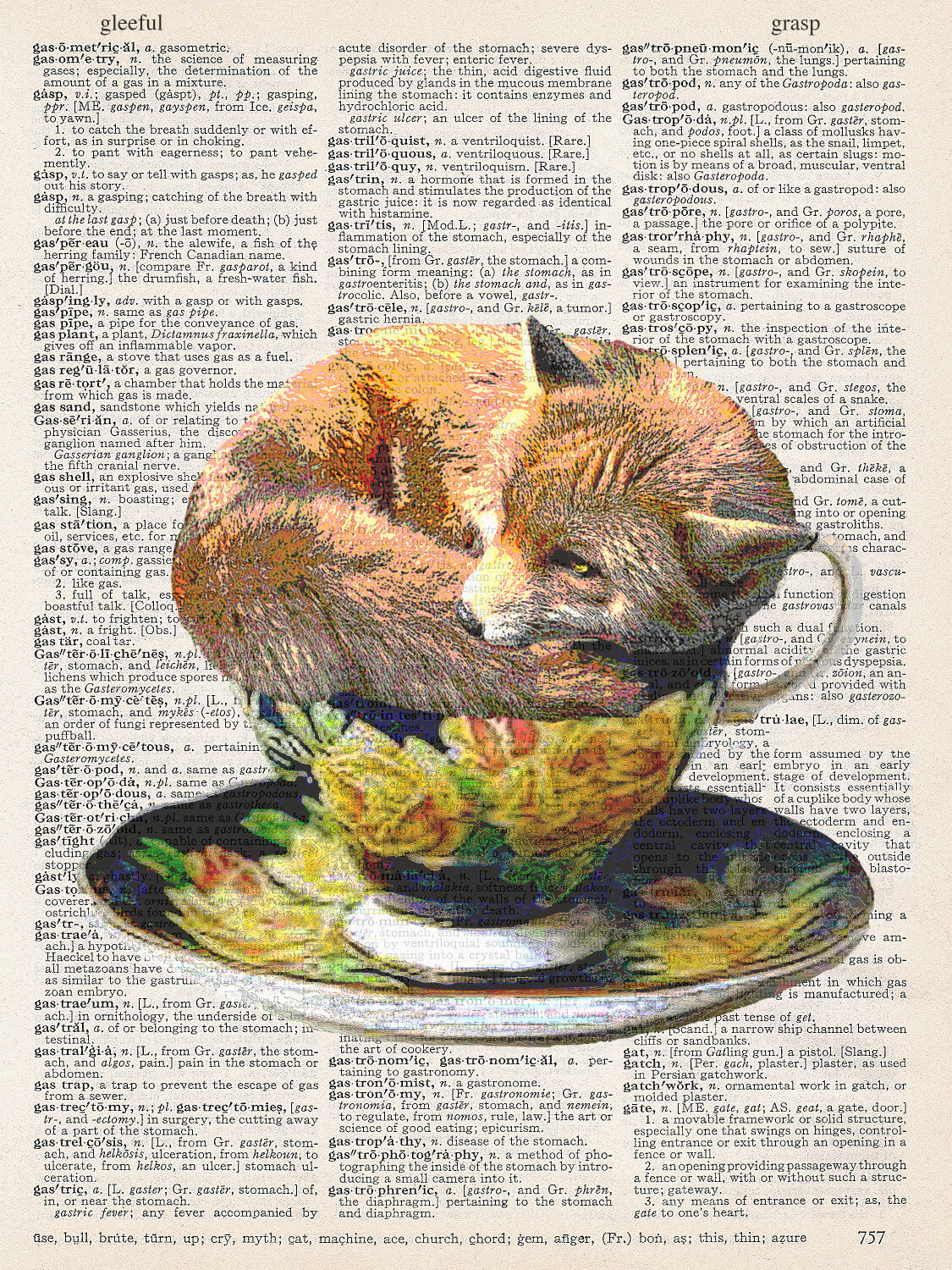 TEA CUP FOX PRINT