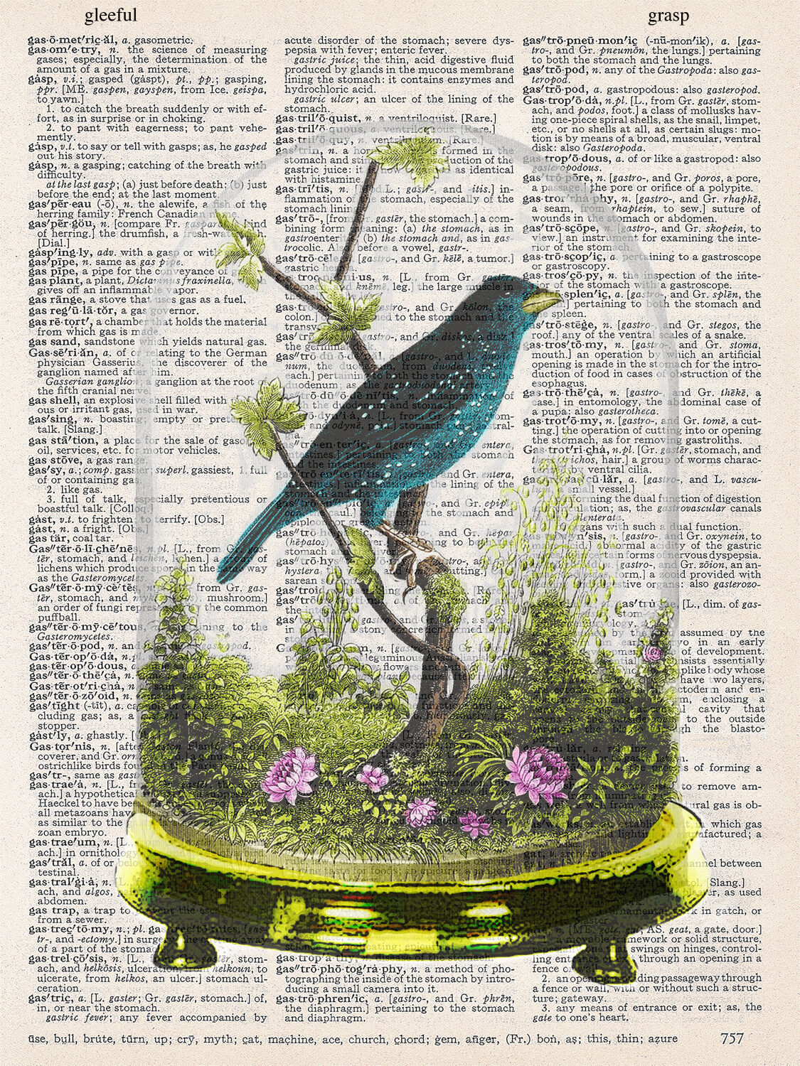 BIRD UNDER GLASS PRINT