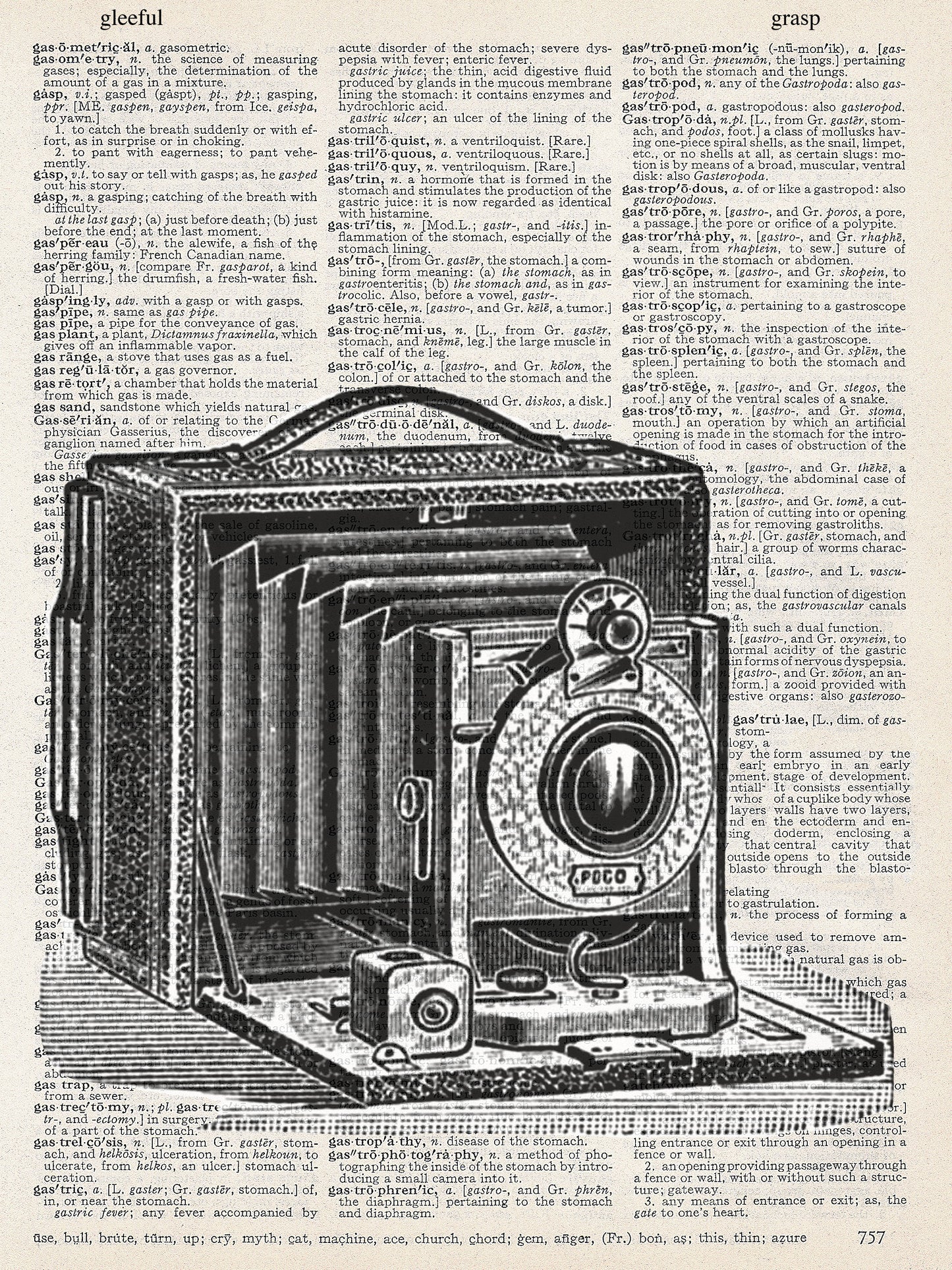VINTAGE CAMERA B/W PRINT