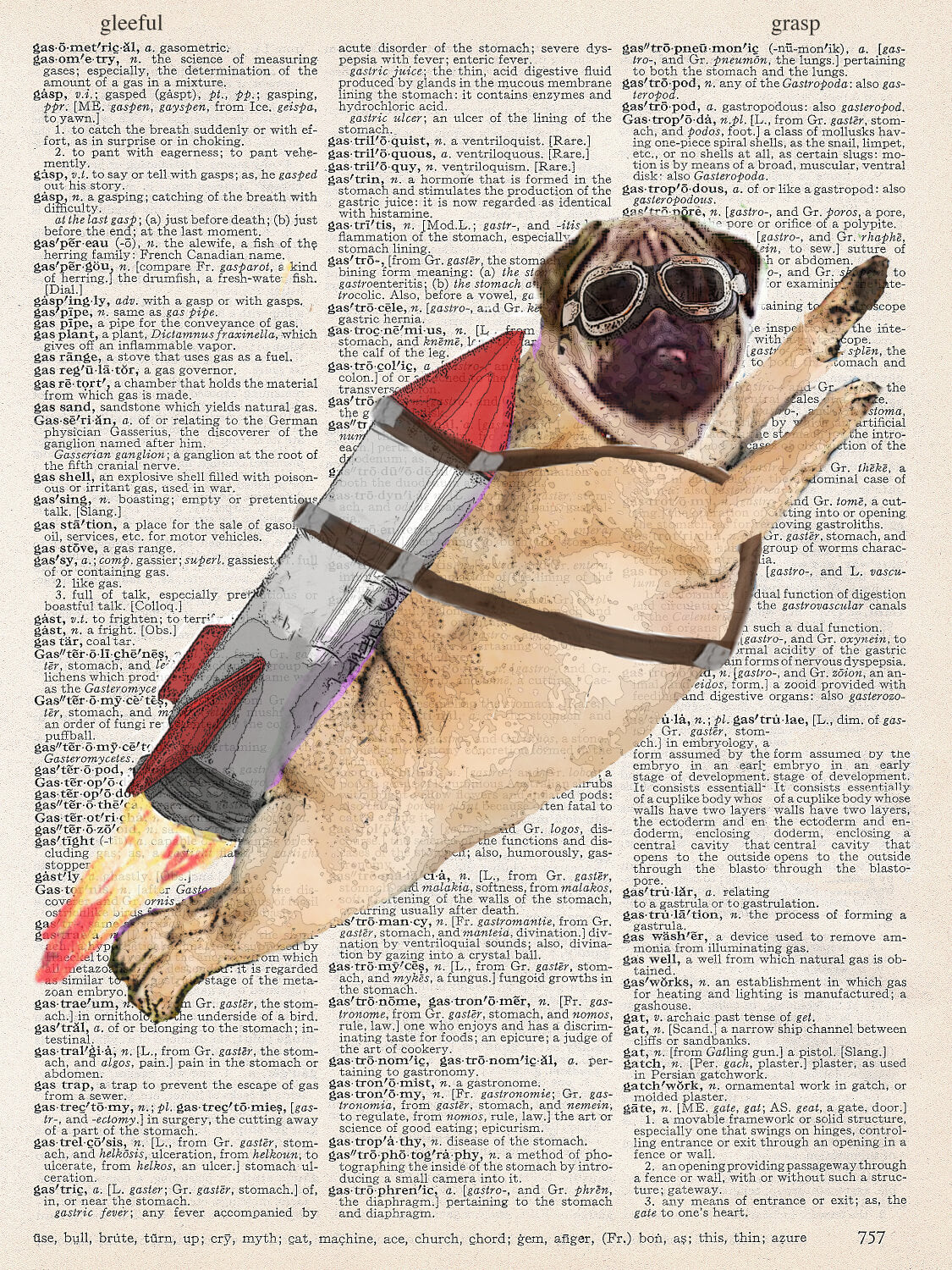ROCKET PUG PRINT
