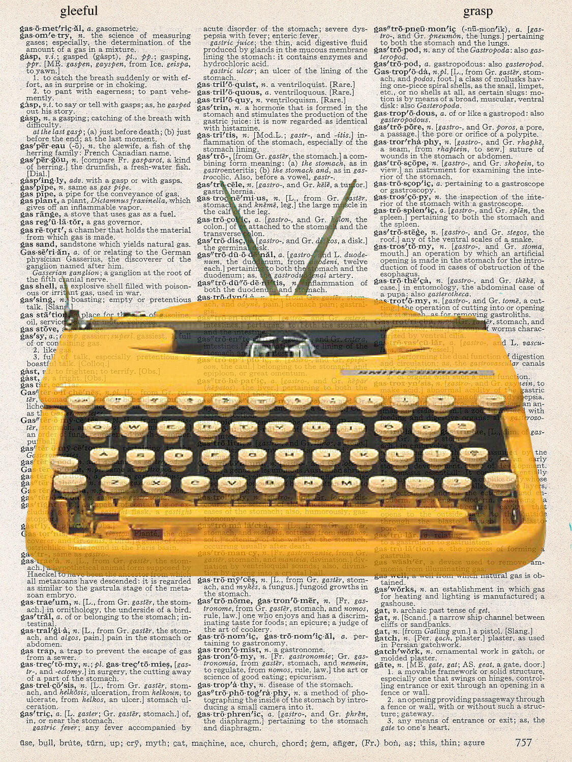 TYPEWRITER YELLOW PRINT