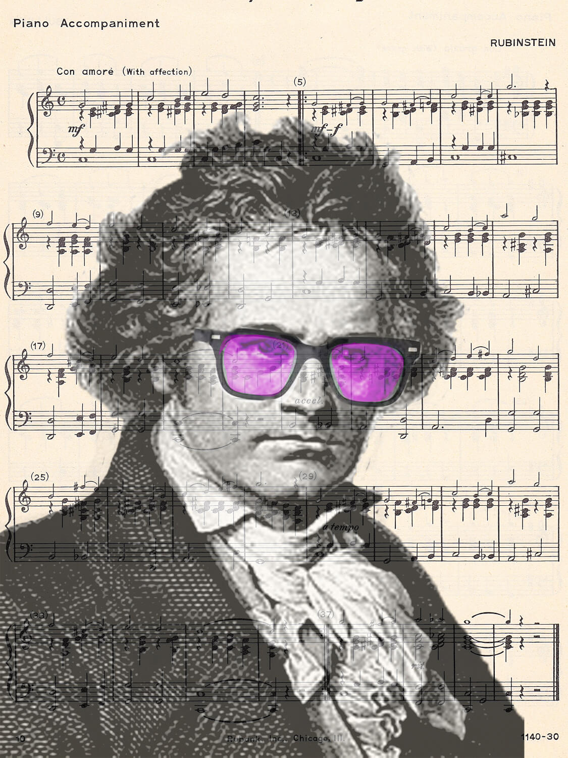 ROCKNBEETHOVEN MUSIC PRINT