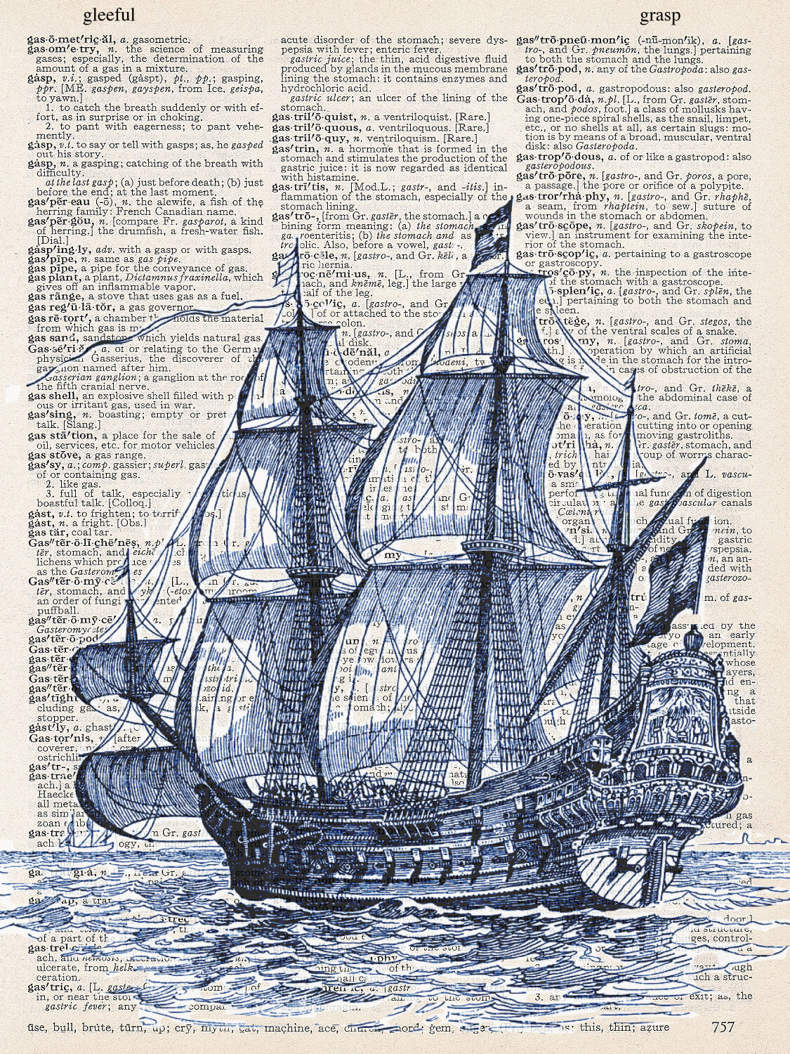TALL BLUE SHIP (TBS) PRINT