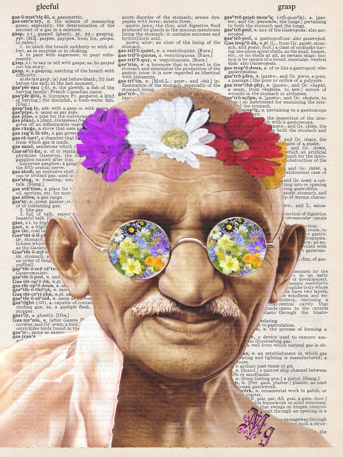 GANDHI FLOWER PRINT