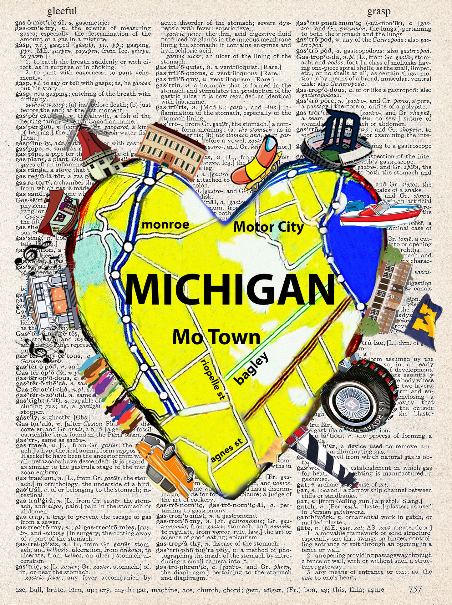 MICHIGAN HEART PRINT