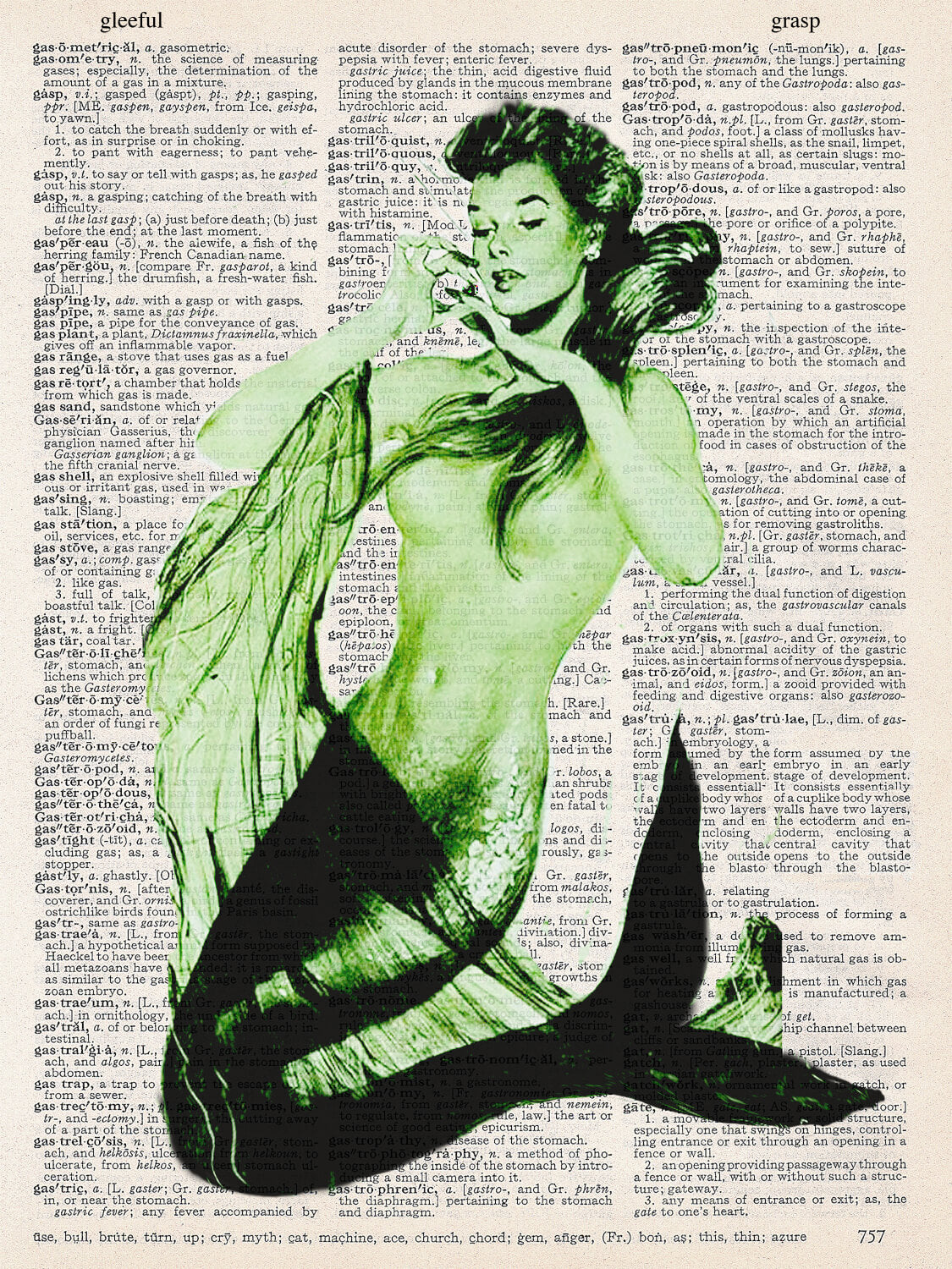 GREEN MERMAID PRINT