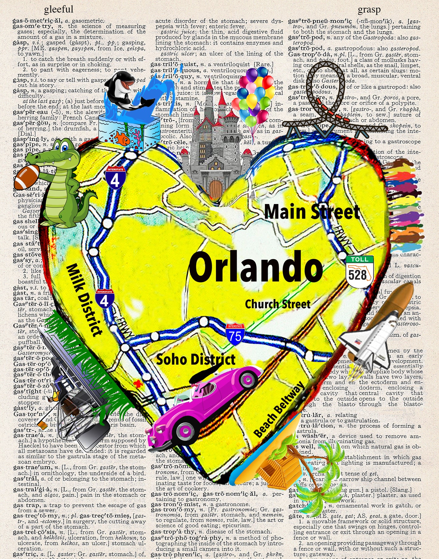 ORLANDO HEART PRINT