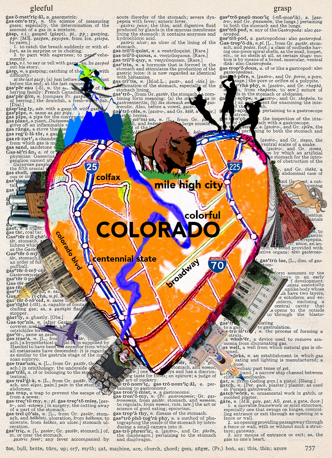 COLORADO HEART PRINT