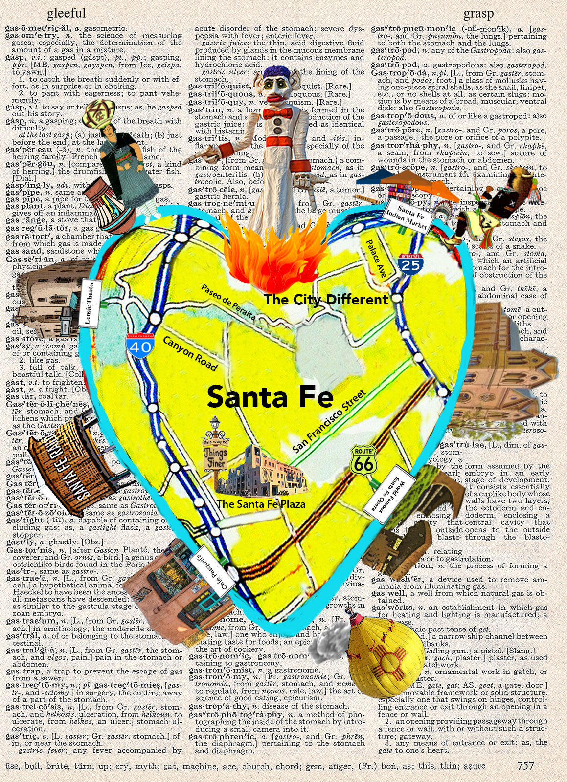 SANTA FE HEART PRINT