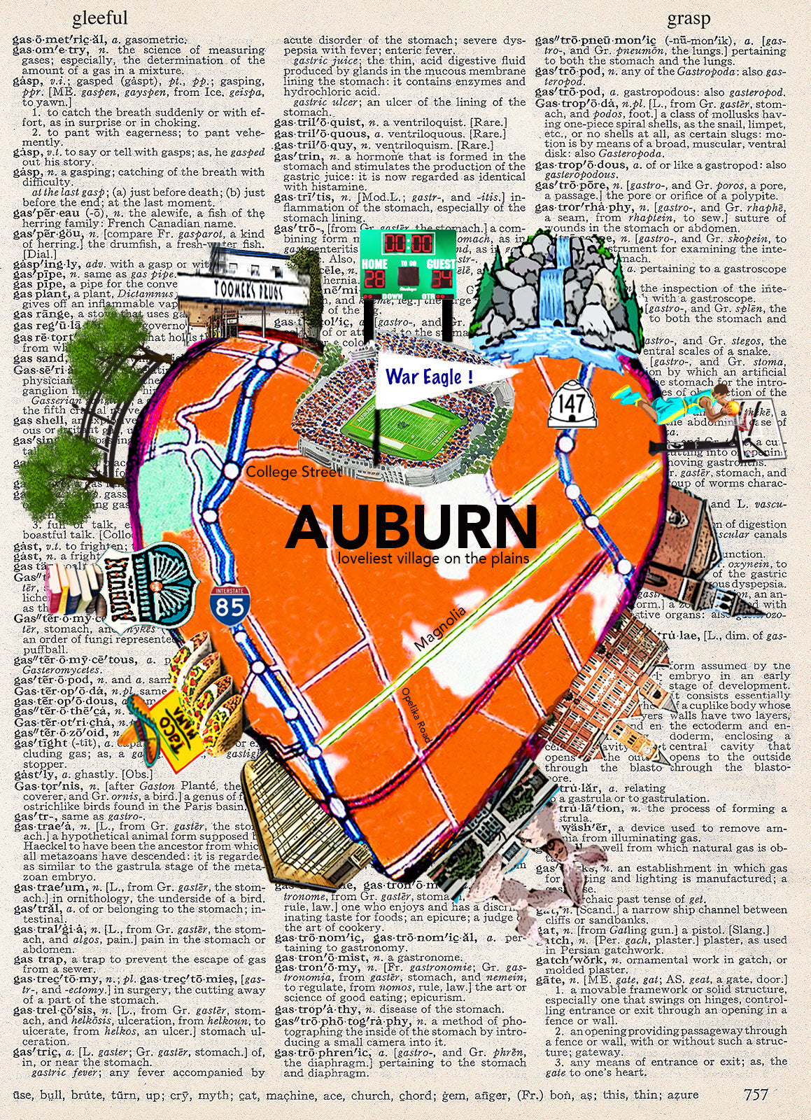 AUBURN HEART PRINT