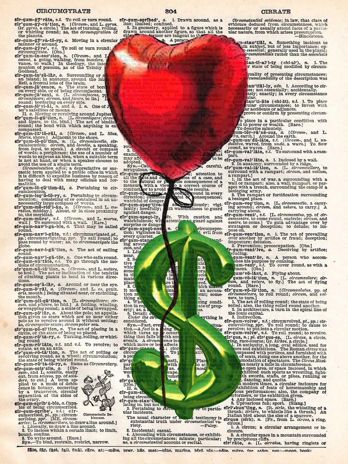 LOVE OVER MONEY PRINT