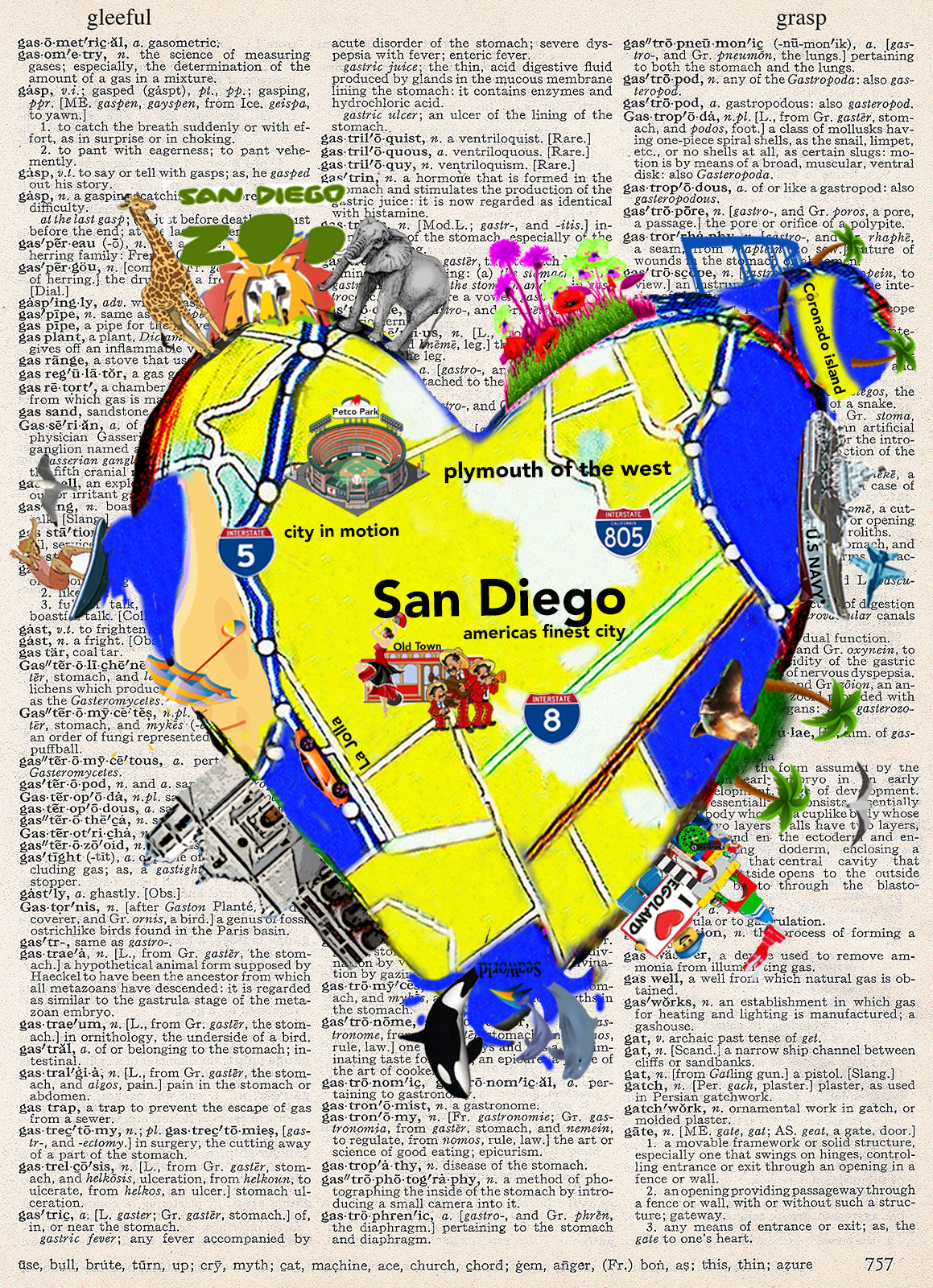 SAN DIEGO HEART PRINT