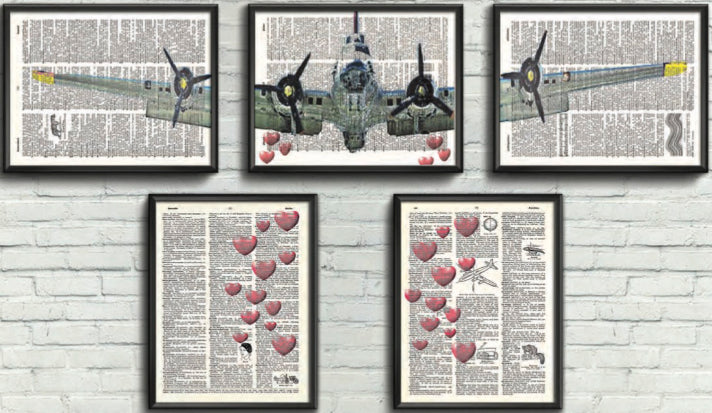 LOVE BOMB 5 PC LINKED WALL ART