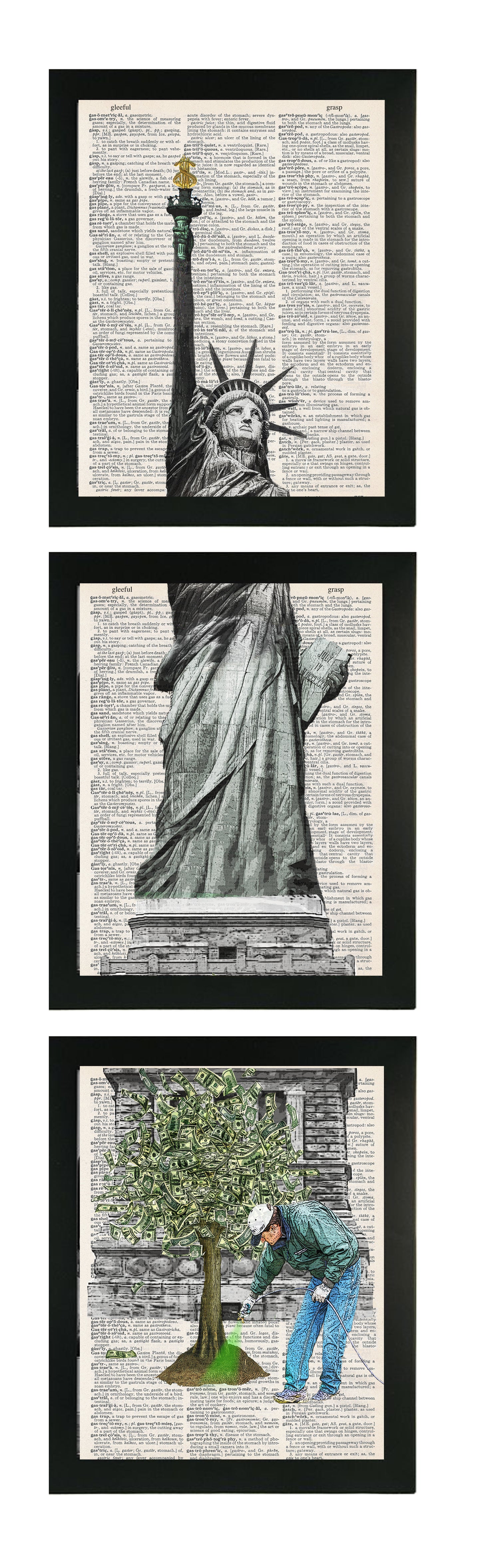 LOO (LAND OF OPPORTUNITY ) 3 PC LINKED WALL ART