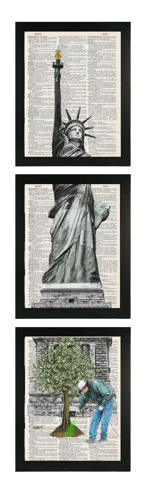 LOO (LAND OF OPPORTUNITY ) 3 PC LINKED WALL ART
