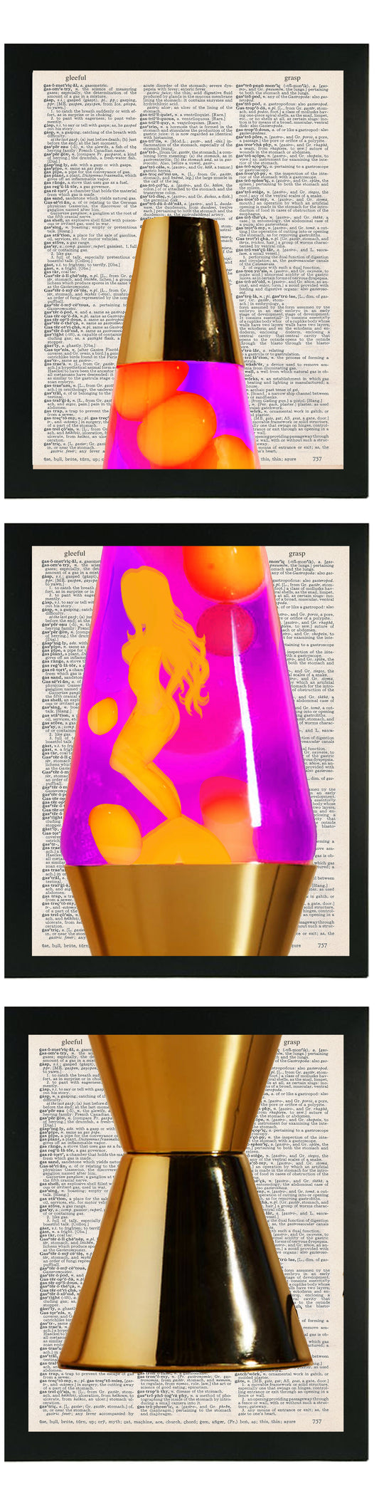 LAVA LAMP 3 PC LINKED WALL ART