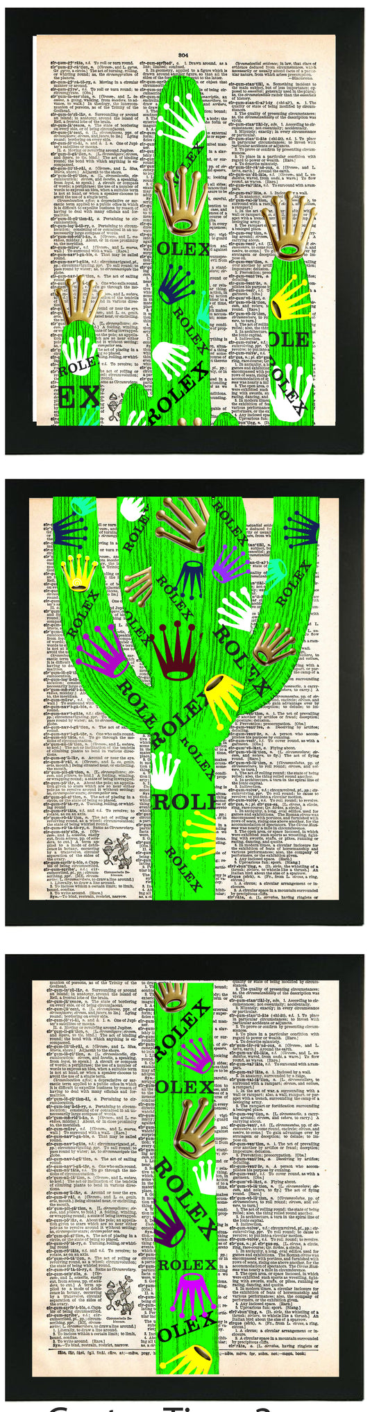 CACTUS TIME 3 PC LINKED WALL ART