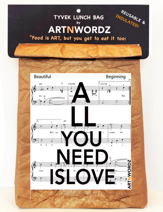ALL YOU NEED IS LOVE MUSIC LUNCH BAG