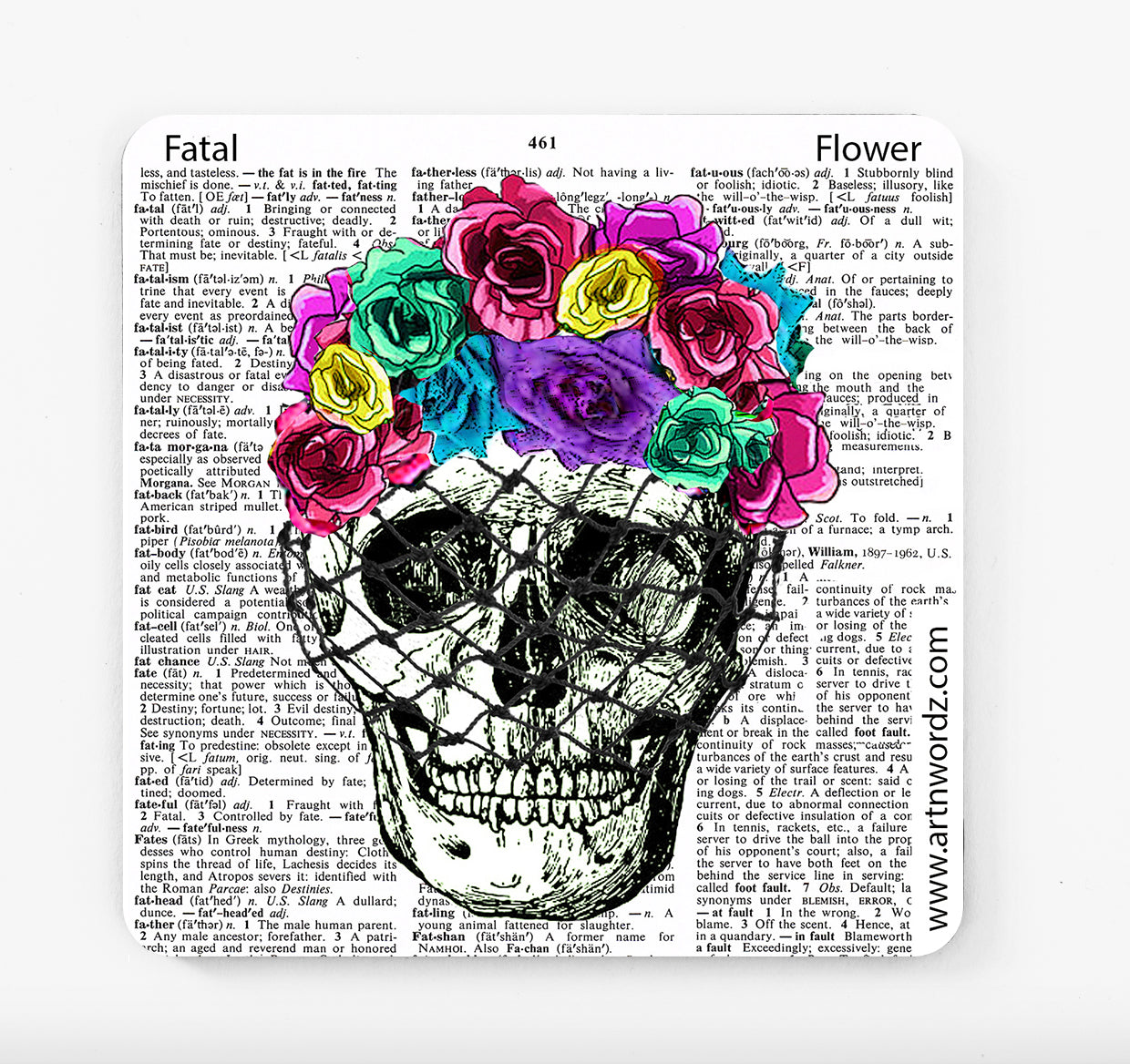 FLOWER SKULL COASTERS