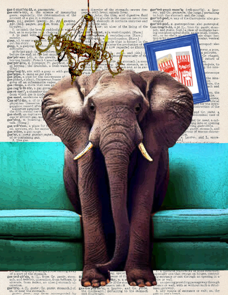 ELEPHANT IN THE ROOM PRINT