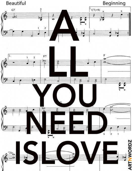 ALL YOU NEED IS LOVE MUSIC STICKER