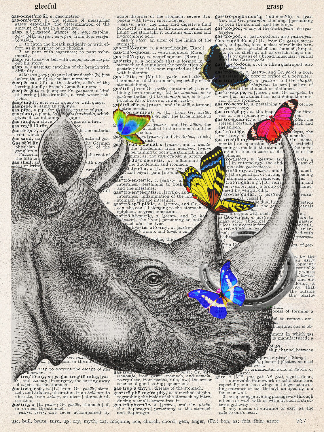 RHINO BUTTERFLY PRINT