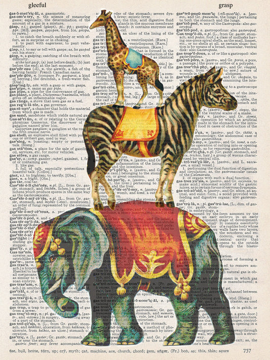 STACKED CIRCUS ANIMALS PRINT