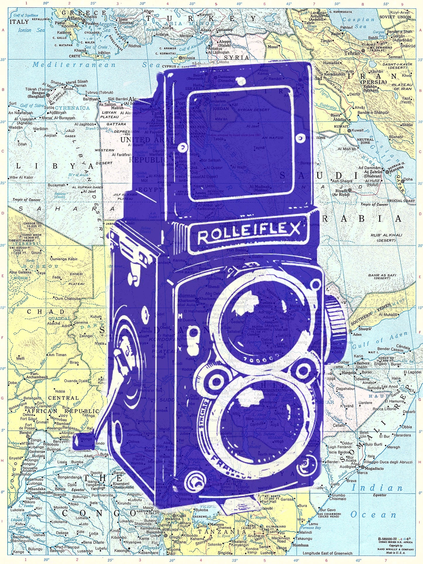 ROLLEIFLEX CAMERA ATLAS PRINT