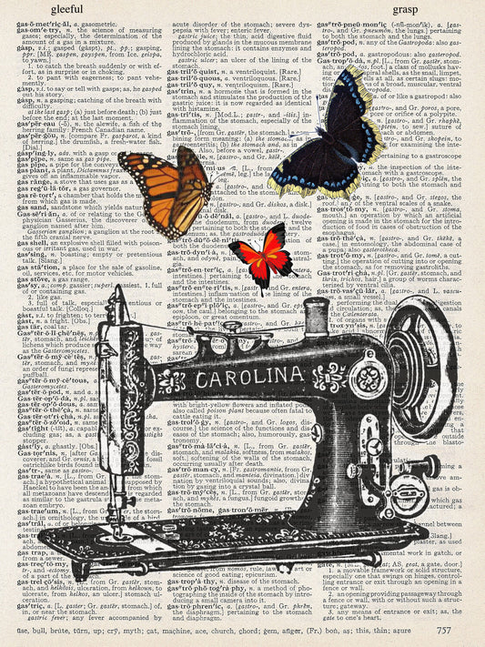 SEWING MACHINE BUTTERFLY PRINT