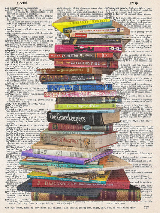 STACKED BOOKS PRINT