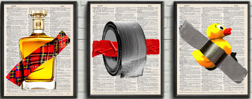 TAPED WORKS 3 PC LINKED WALL ART