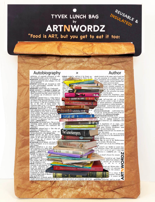 STACKED BOOKS LUNCH BAG